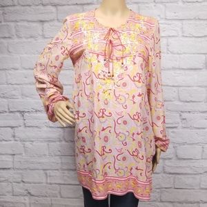 Lucky Brand embroidered paisley peasant tunic